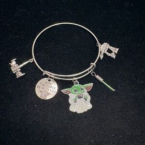 Baby Yoda Grogu Star Wars themed bangle bracelet